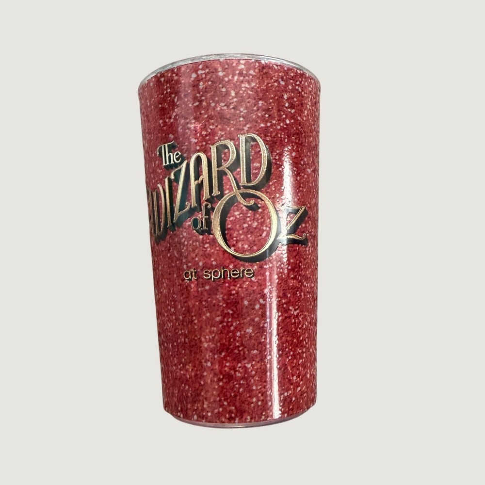 The Wizard of Oz Sphere Tumbler Red Glitter Emerald City Plastic Cup Ruby Slippe